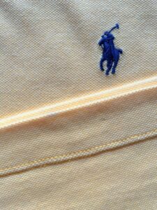 Yellow Ralph Lauren T-Shirt with Blue Logo - Reduced Length